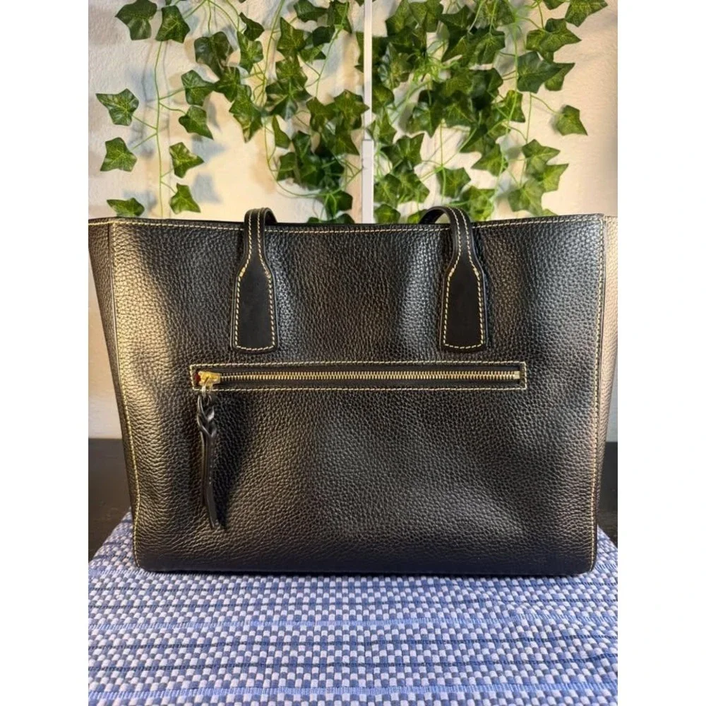 Dooney & Bourke Black pebbled leather Ashton tote